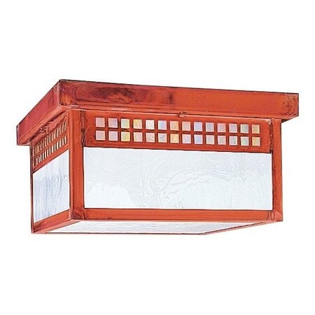 Arroyo Craftsman 12" Glasgow Flush Ceiling Mount, Black, Amber Mica Glass GCM-12M-BK